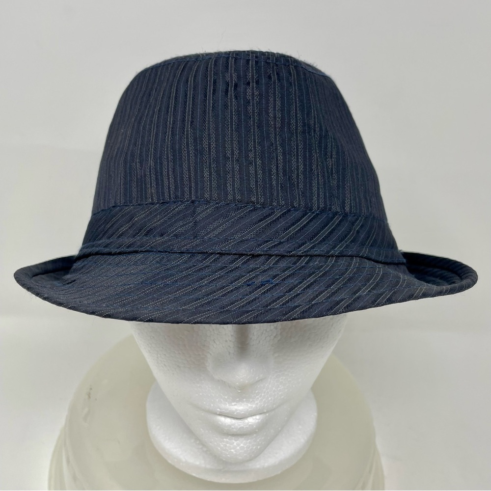 Men's Navy Pinstripe Fedora Hat